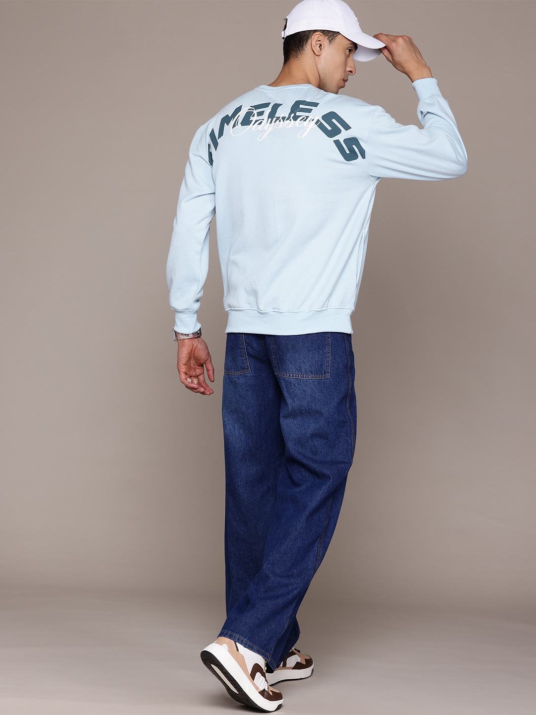 

The Roadster Lifestyle Co. Printed Relaxed Fit Sweatshirt, Blue