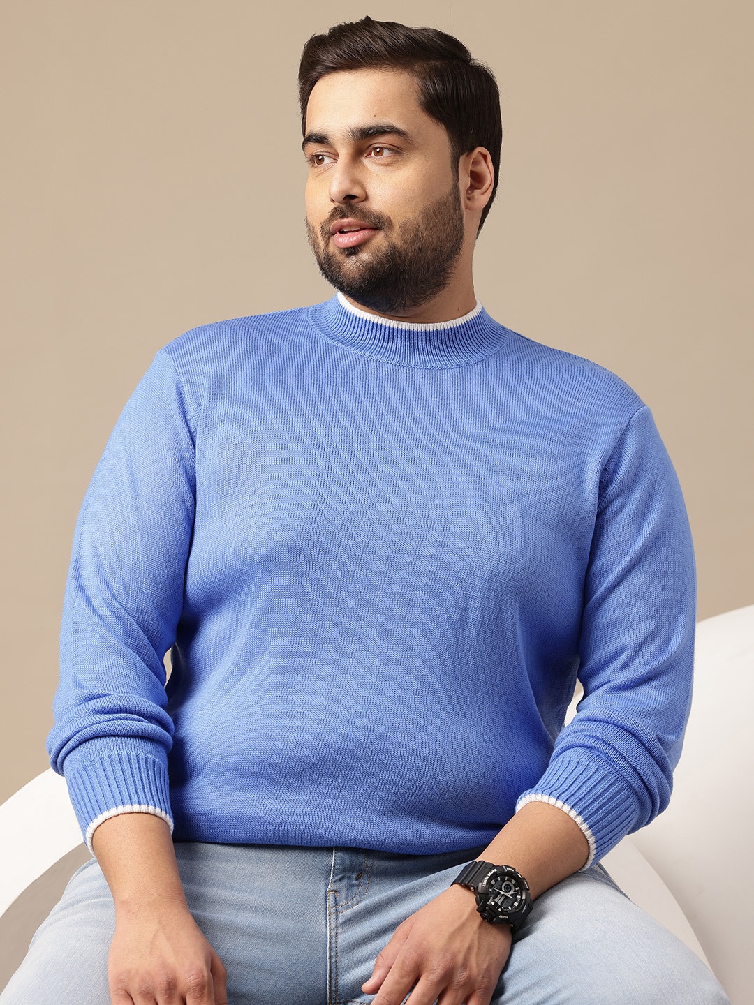 

Sztori Plus Size Acrylic Pullover, Blue