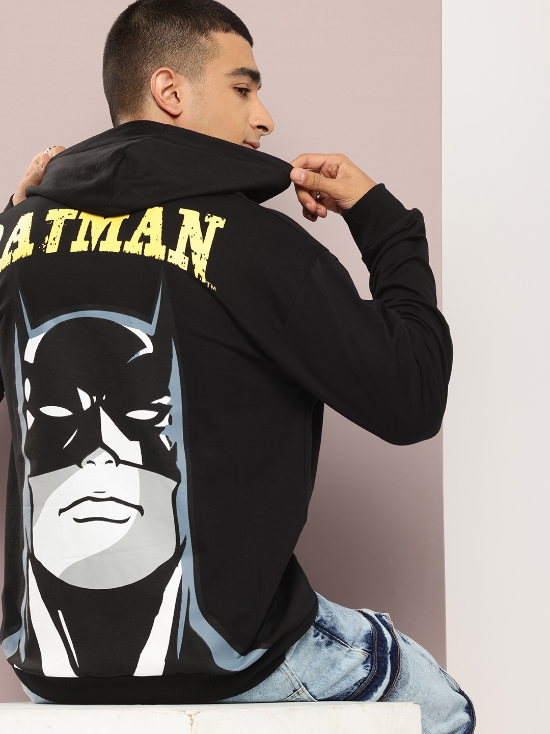 

Kook N Keech Batman Pure Cotton Graphic Printed Hooded Sweatshirt, Black