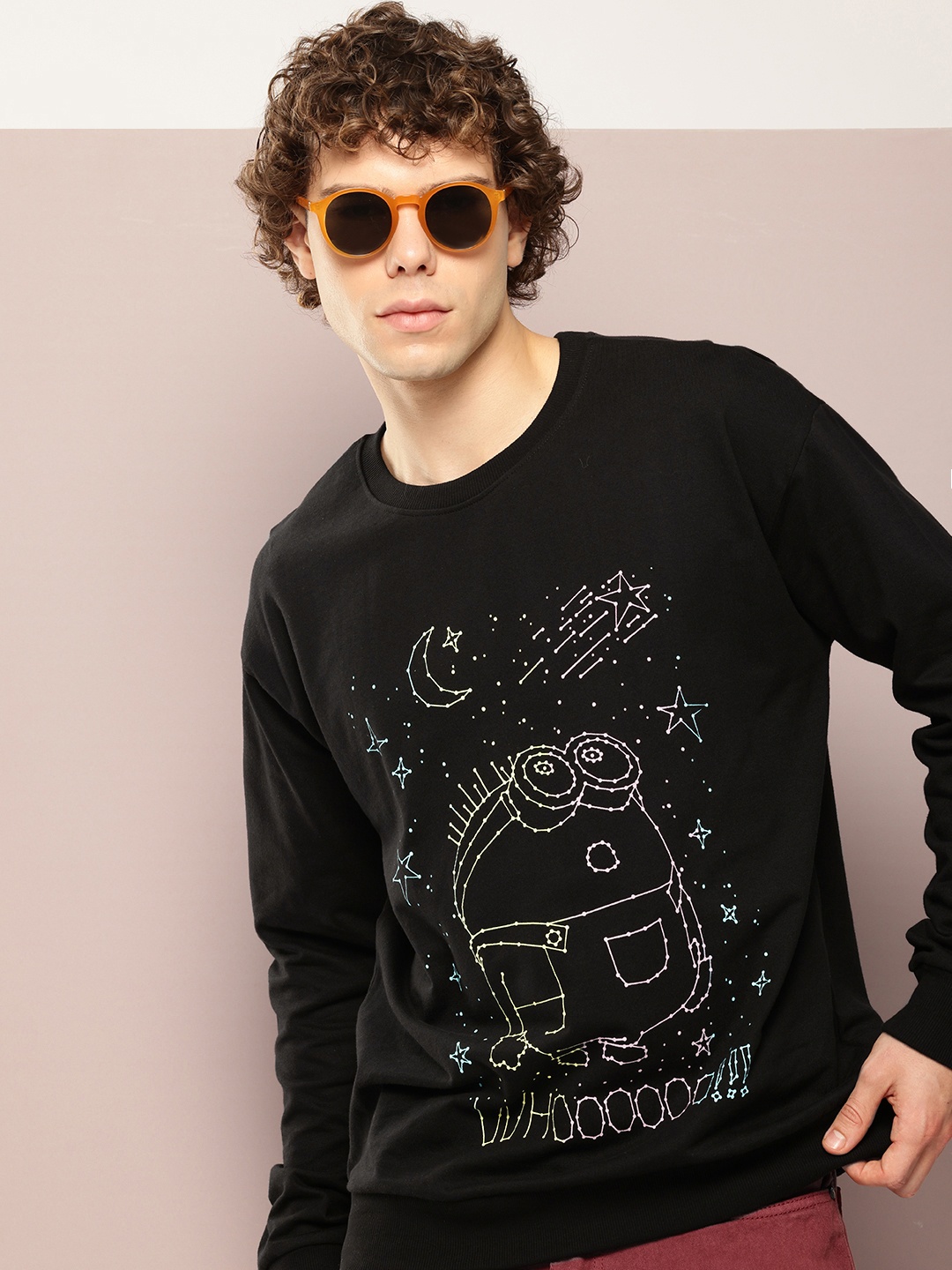 

Minions by Kook N Keech Pure Cotton Minions Printed Sweatshirt, Black