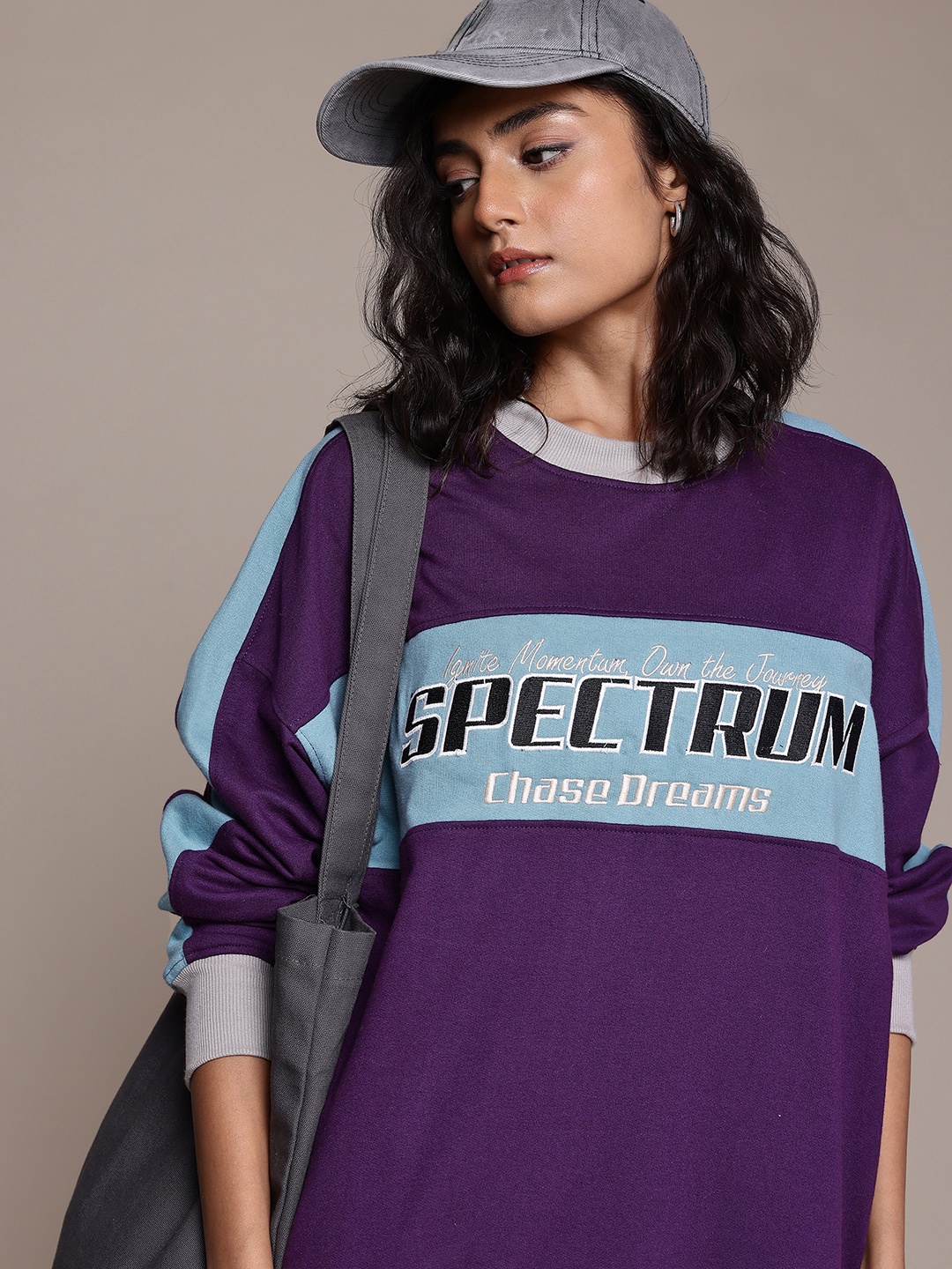 

Roadster The Lifestyle Co. Typography Printed Sweatshirt, Purple