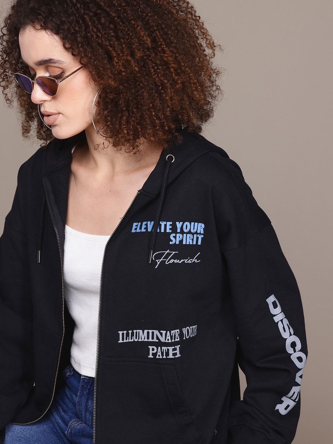 

The Roadster Lifestyle Co. Printed Hooded Sweatshirt, Black