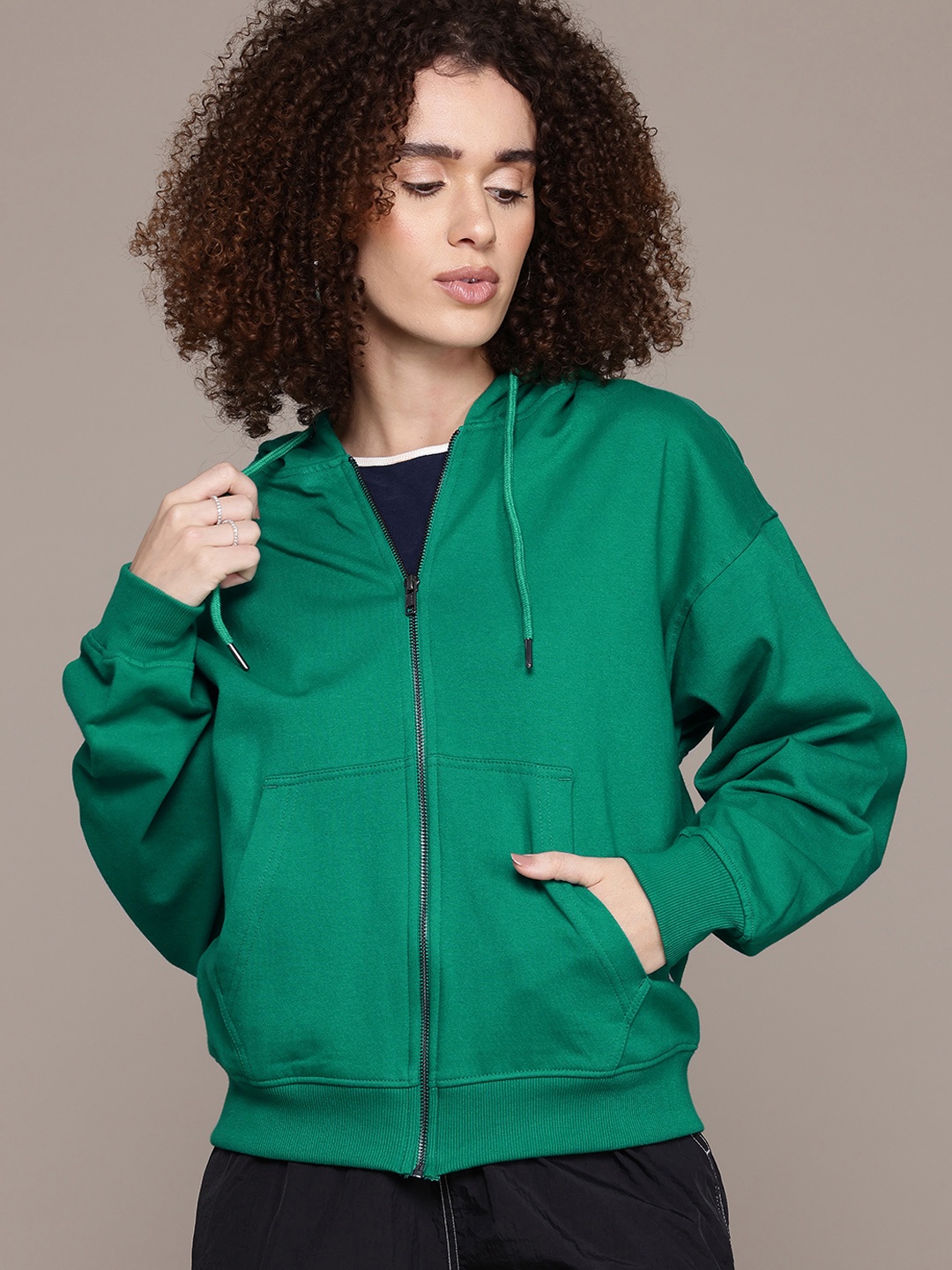 

The Roadster Lifestyle Co. Hooded Drop-Sleeves Sweatshirt, Green