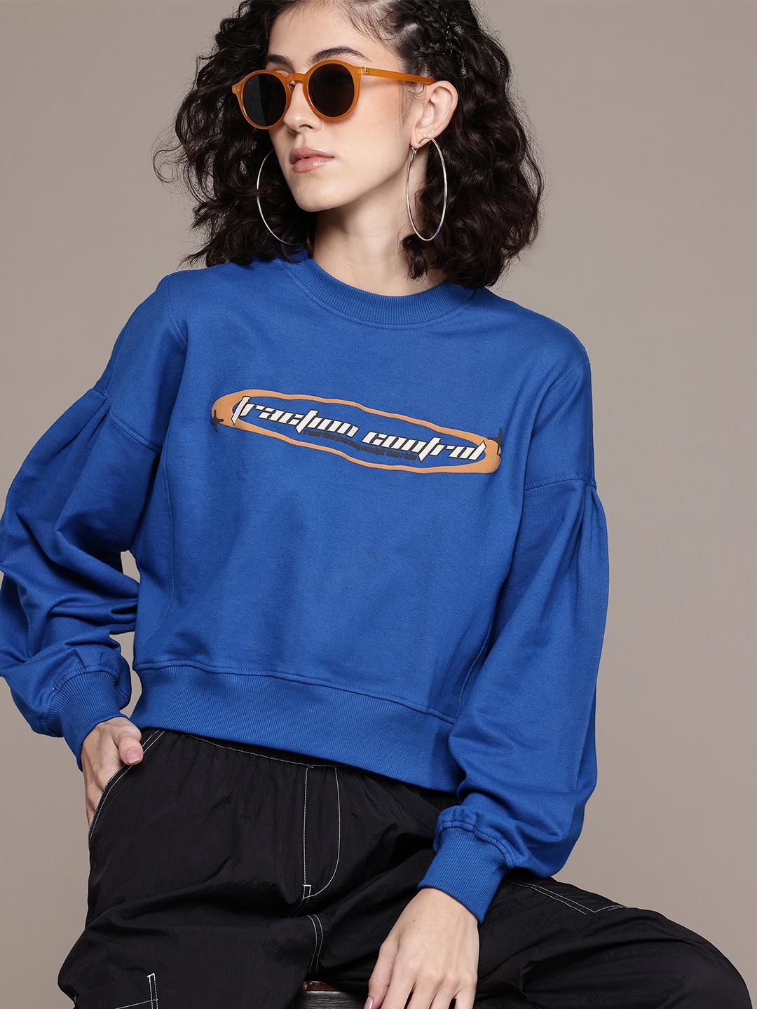 

The Roadster Lifestyle Co. Printed Boxy Sweatshirt, Blue