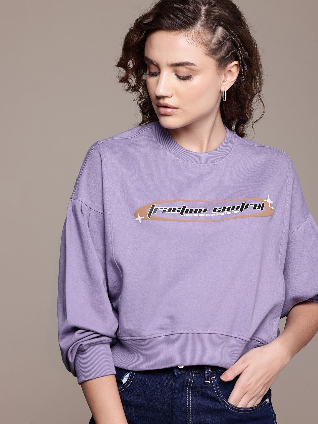 

The Roadster Lifestyle Co. Typography Print Regular Pullover, Lavender