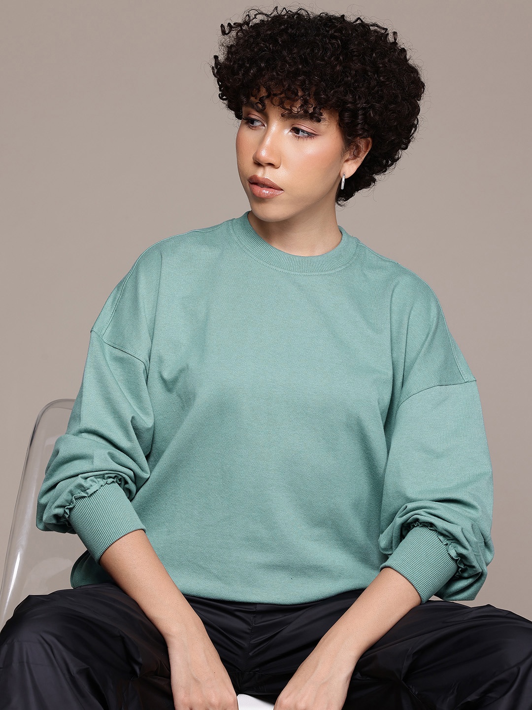 

The Roadster Lifestyle Co. Drop-Shoulder Sleeve Sweatshirt, Green