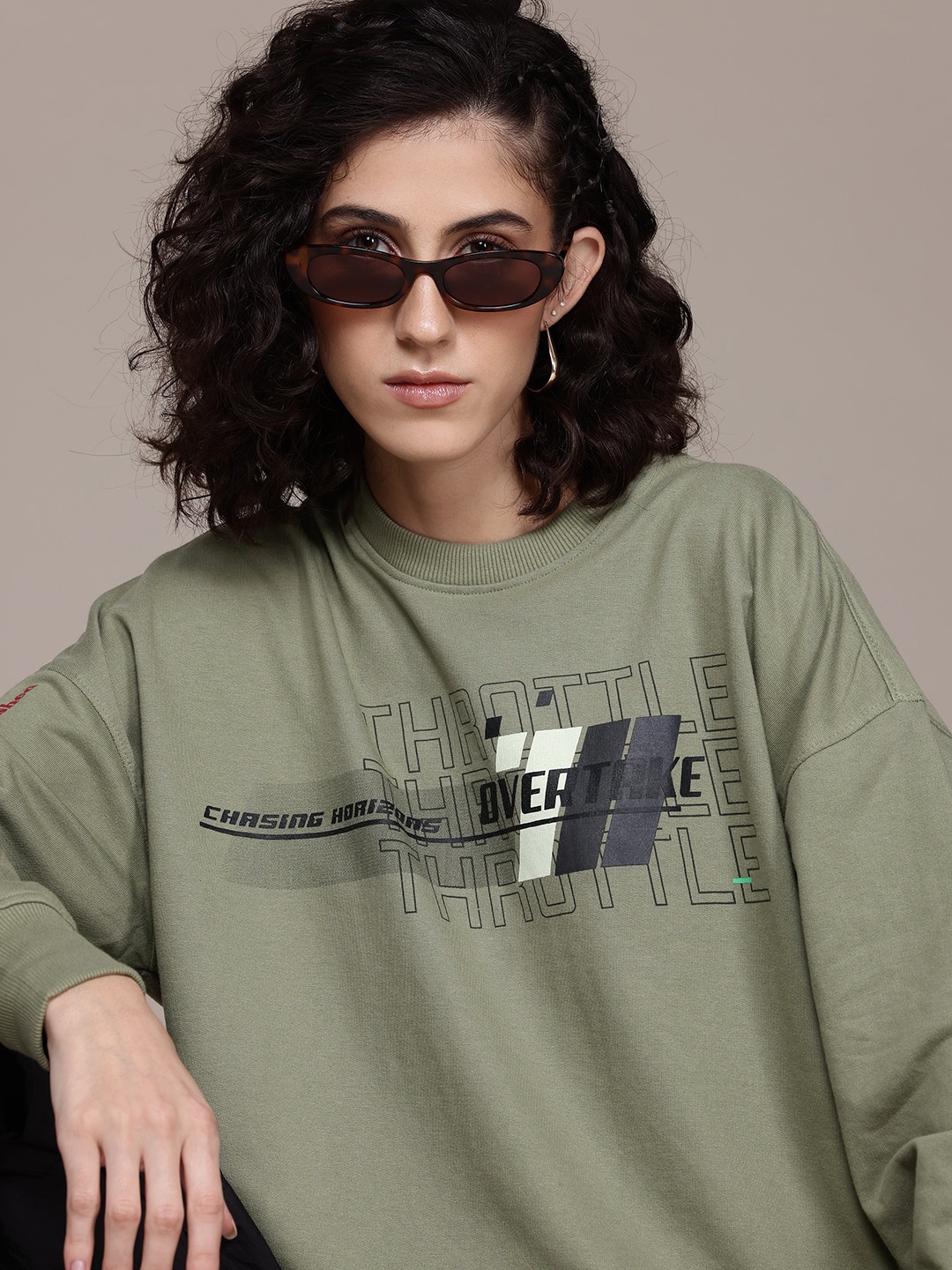 

The Roadster Lifestyle Co. Printed Relaxed Sweatshirt, Olive