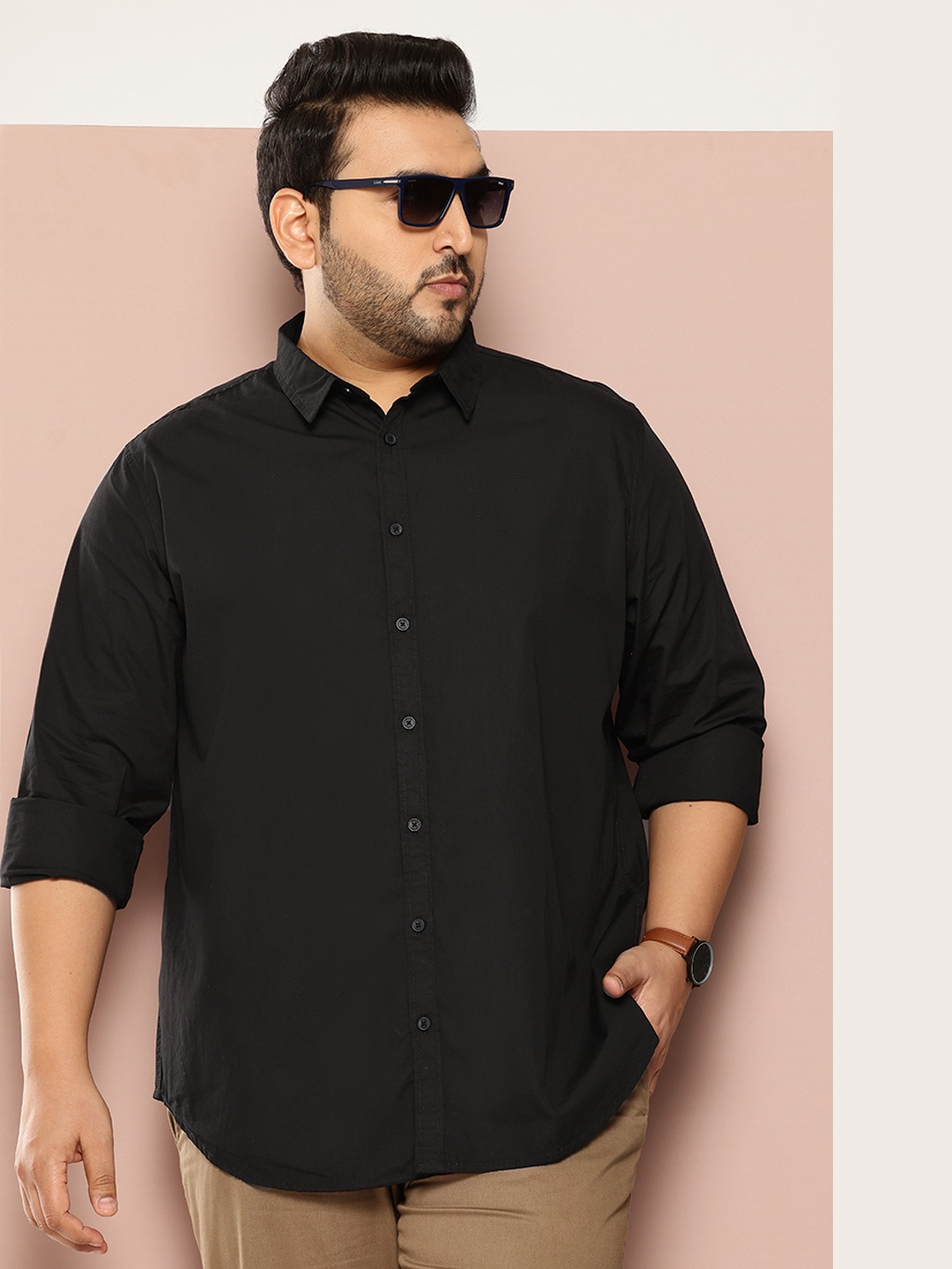 

Sztori Plus Size Opaque Casual Shirt, Black