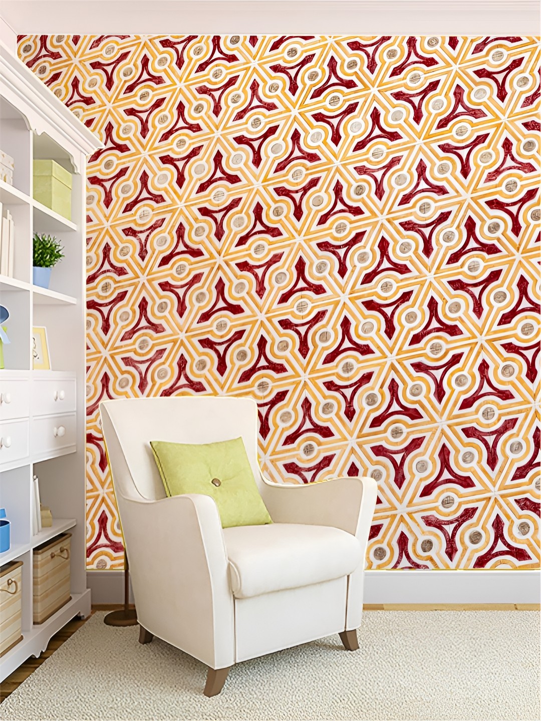 

Aura White & Beige 3D Printed Self Adhesive Wall Sticker
