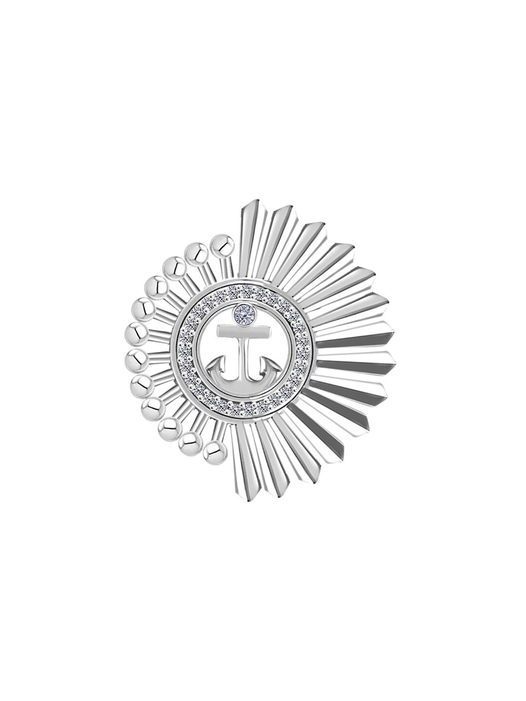 

LeCalla Men 925 Sterling Silver Anchor Design Brooch