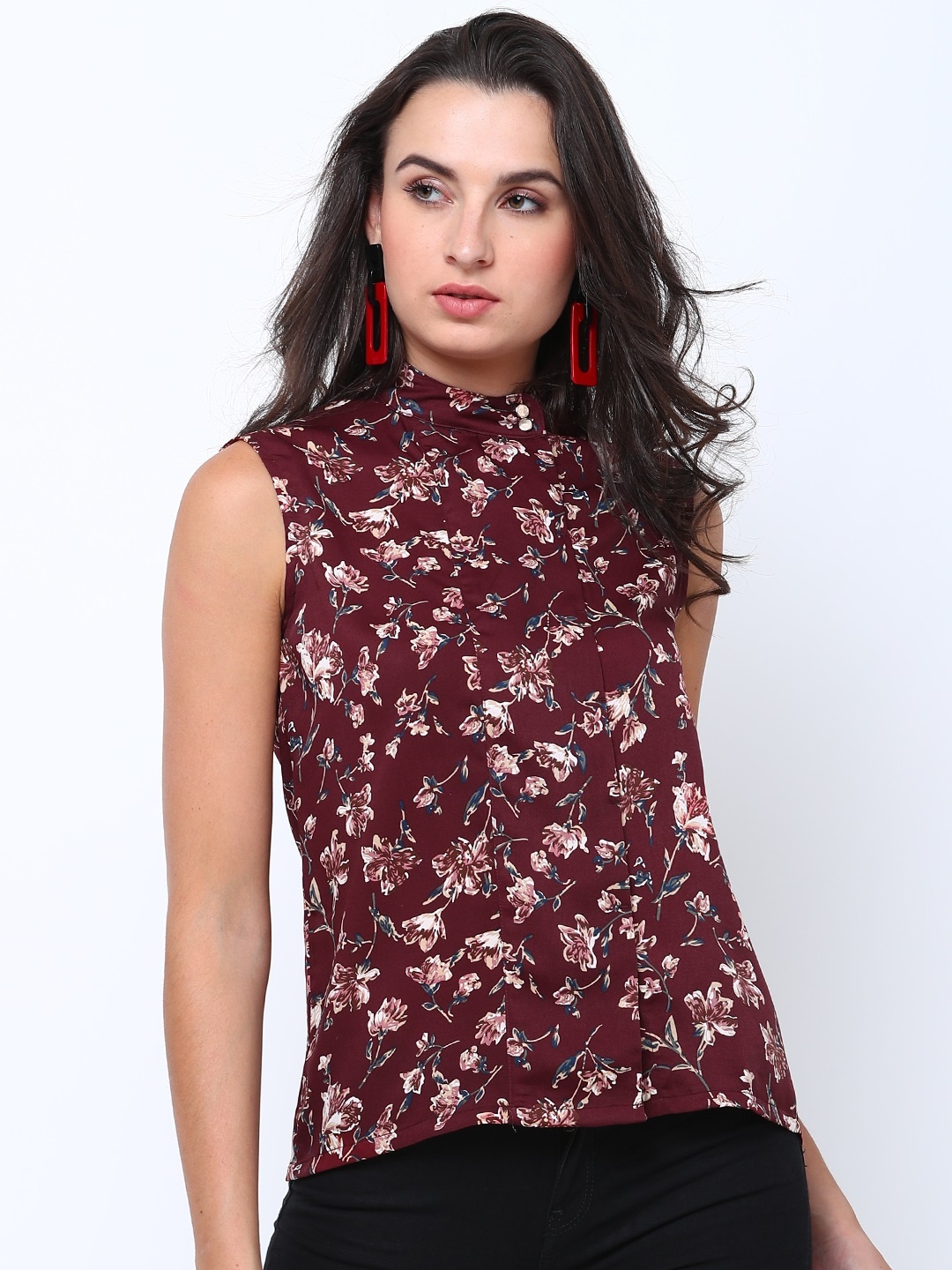 

Tokyo Talkies Women Maroon Printed Top