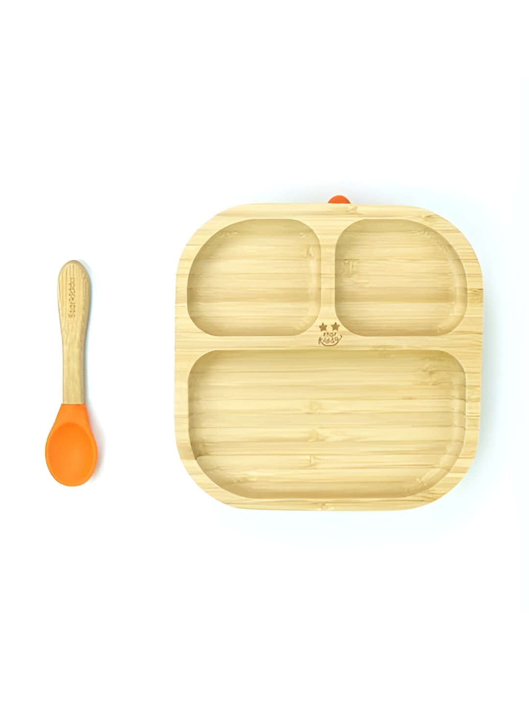 

Starkiddo Kids Orange & Brown 2 Pieces Bamboo Plate Set