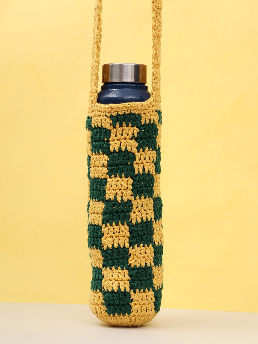 ITIHASIKALA Geometric Oversized Structured Shoulder Bag, Yellow