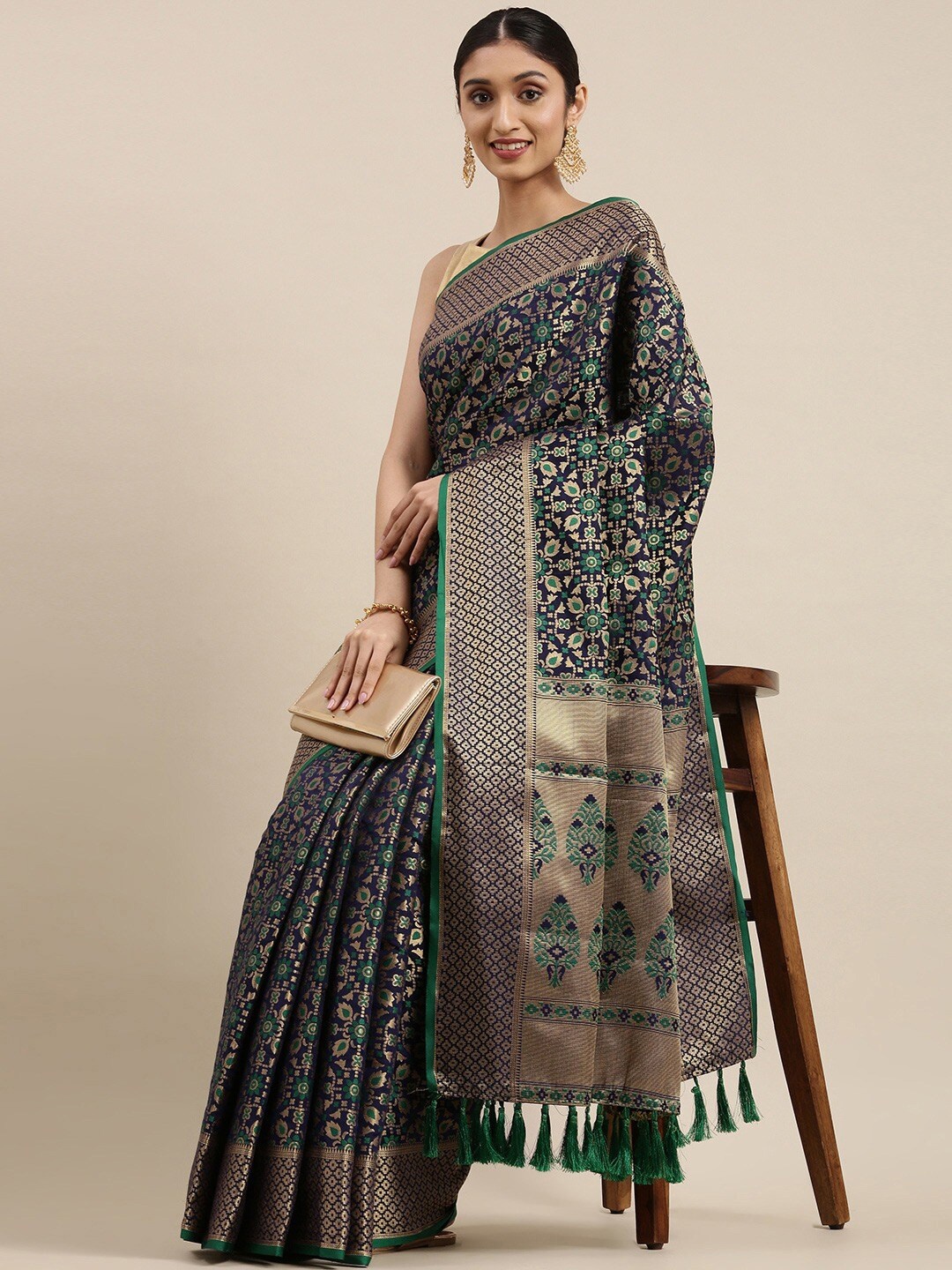 

LeeliPeeri Designer Woven Design Zari Banarasi Saree, Blue