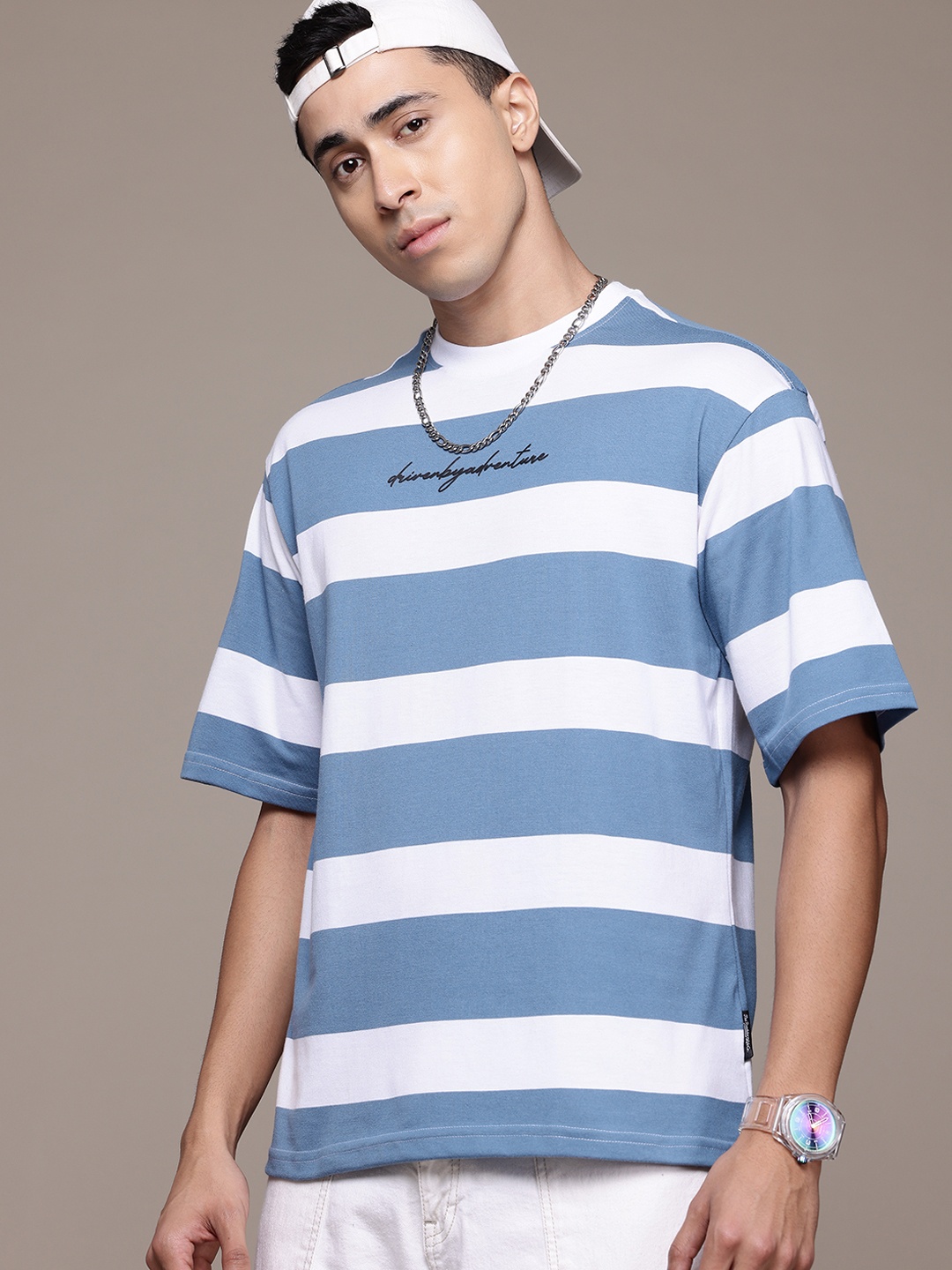 

The Roadster Lifestyle Co. Striped Relaxed T-shirt, Blue