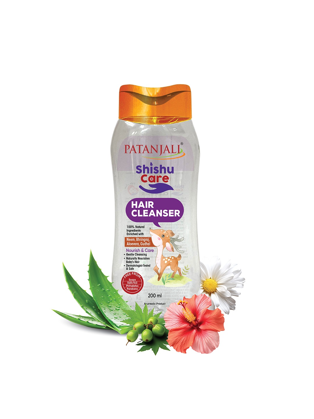 

Patanjali Shishu Care Baby Hair Cleanser with Neem & Bhringraj - 200 ml, Transparent