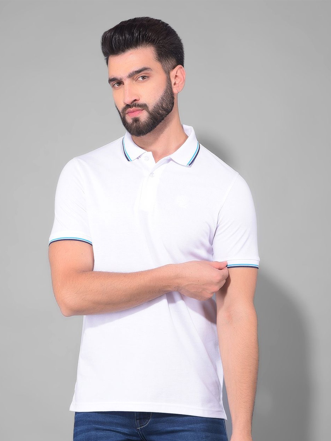 

COBB Polo Collar Cotton T-shirt, White