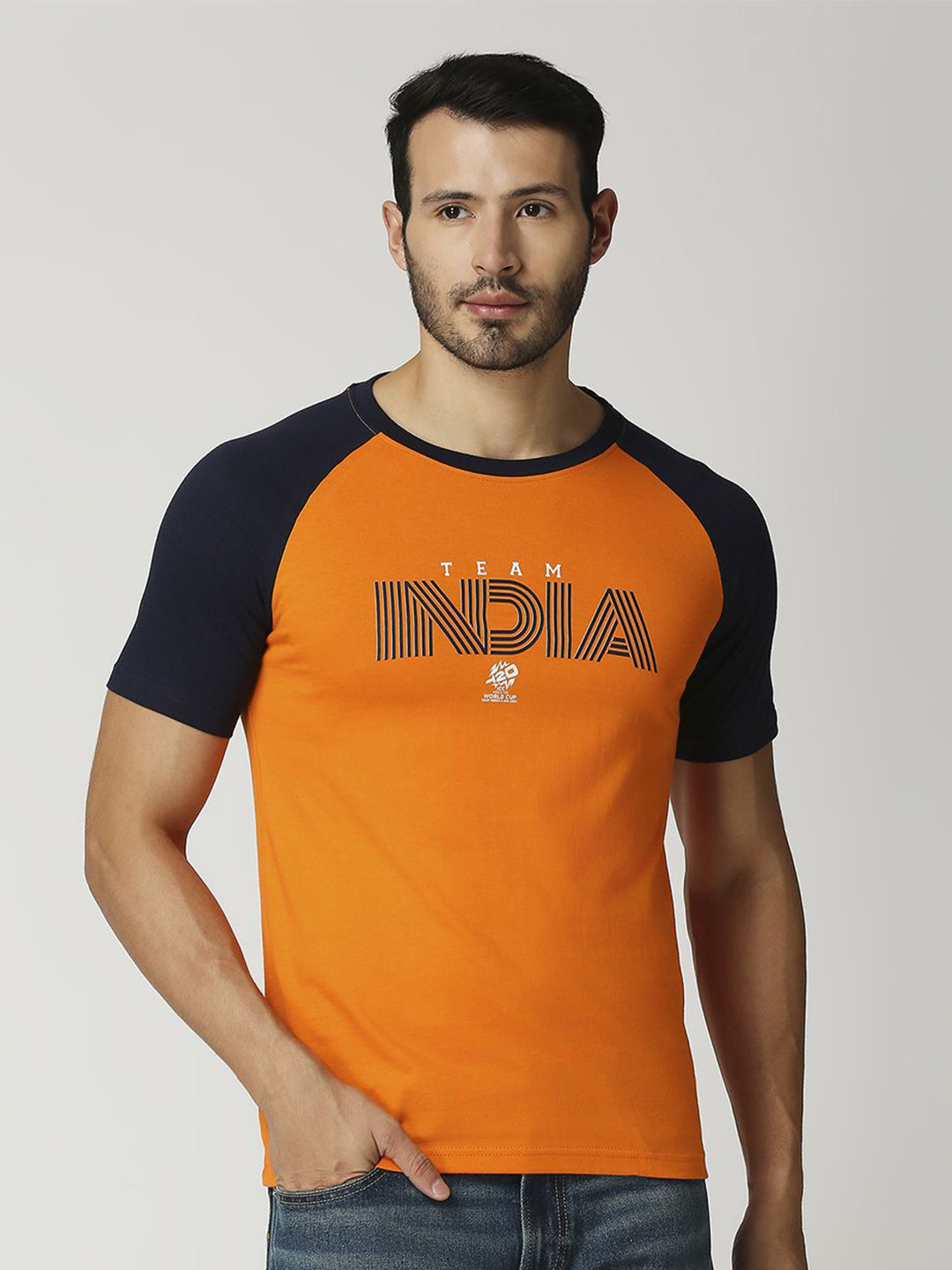 

FanCode Typography Printed Cotton T-Shirt, Orange