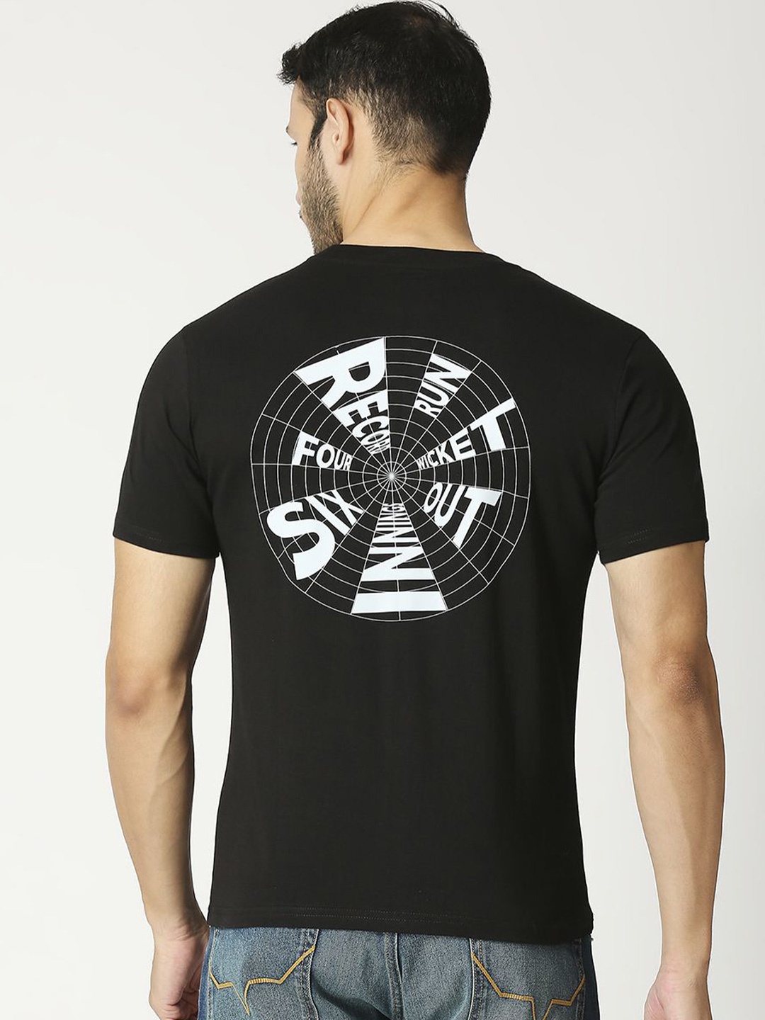 

FanCode Typography Printed Cotton T-Shirt, Black
