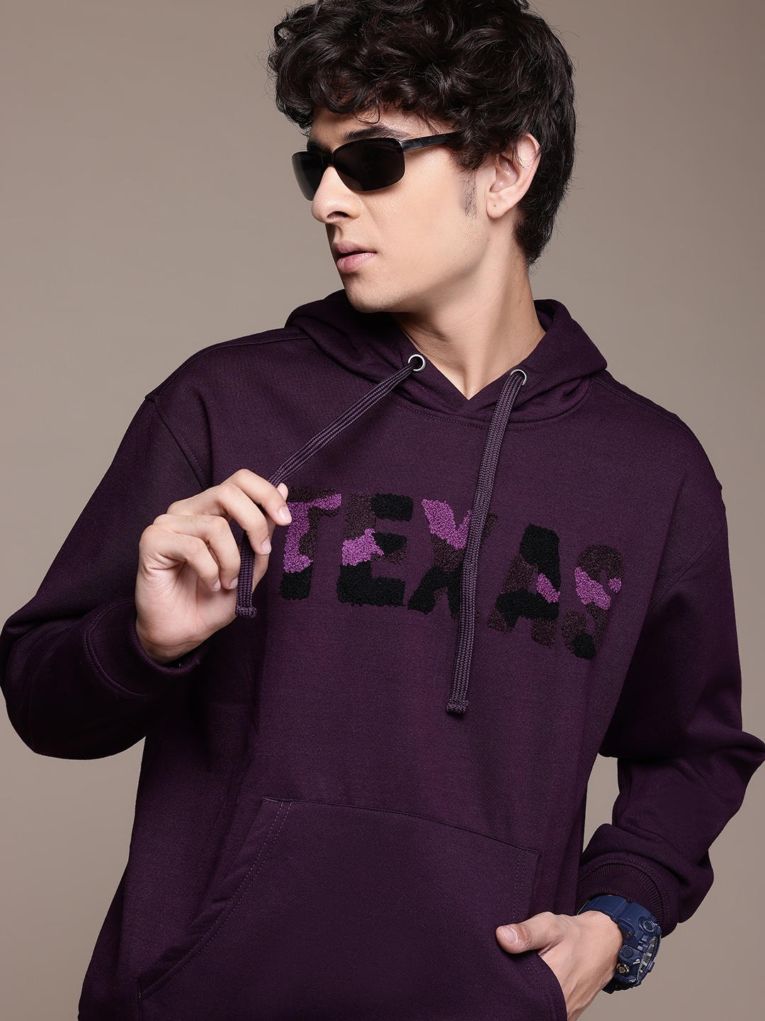 

The Roadster Lifestyle Co. Relaxed Fit Hooded Sweatshirt, Purple