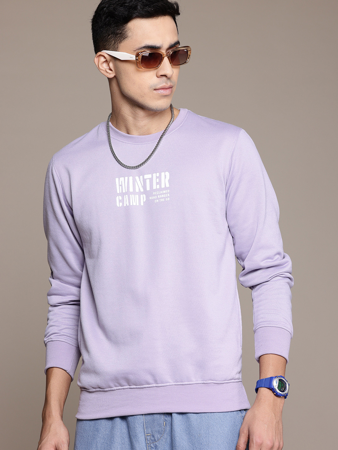 

The Roadster Life Co. Typography Printed Sweatshirt, Lavender