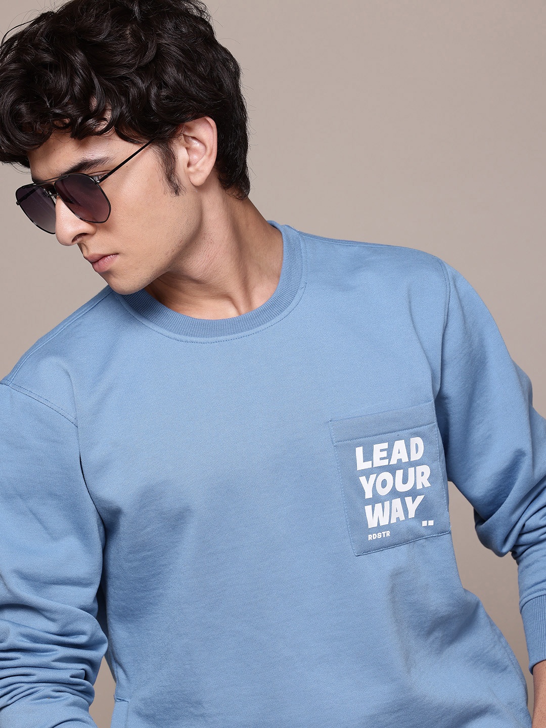 

The Roadster Lifestyle Co. Printed Detail Sweatshirt, Blue
