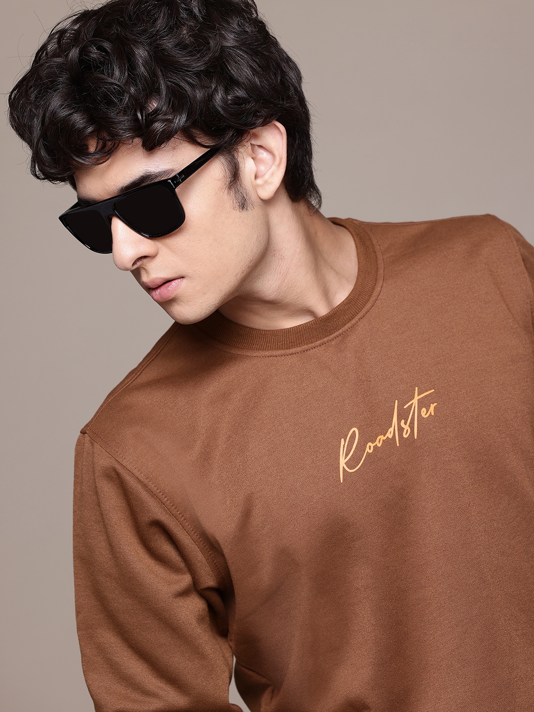 

The Roadster Lifestyle Co. Printed Detail Sweatshirt, Brown