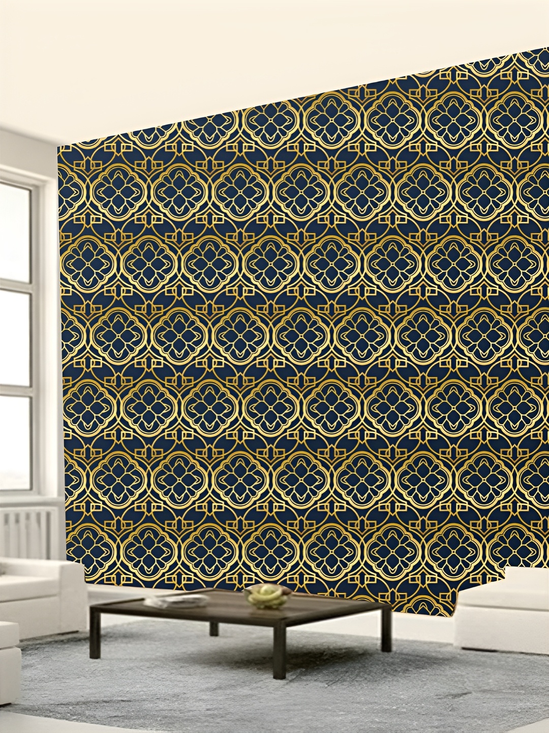 

Aura Navy Blue 3D Printed Paper Wallpaper