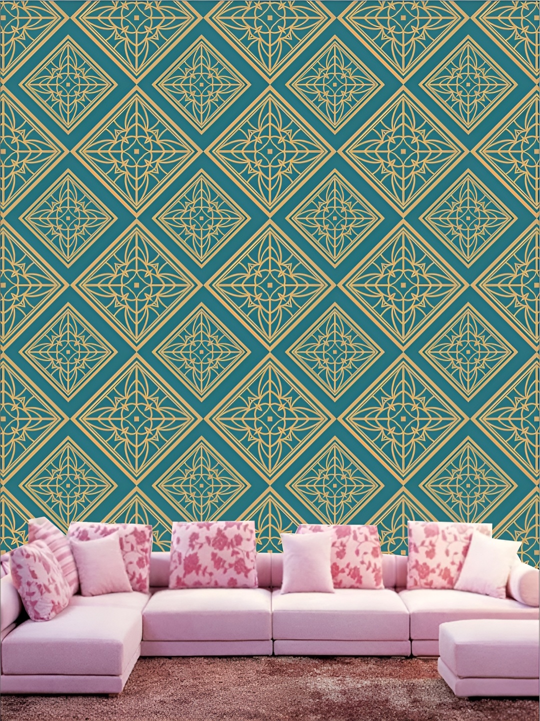 

Aura Green & Brown Geometric 3D Printed Self Adhesive Wall Sticker, Blue