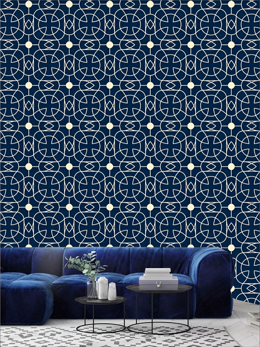 

Aura Blue & Beige Self Adhesive 3D Abstract Printed Wall Sticker