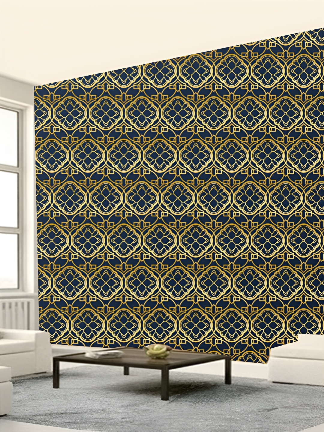 

Aura Beige & Navy Blue Printed Self Adhesive Wall Sticker