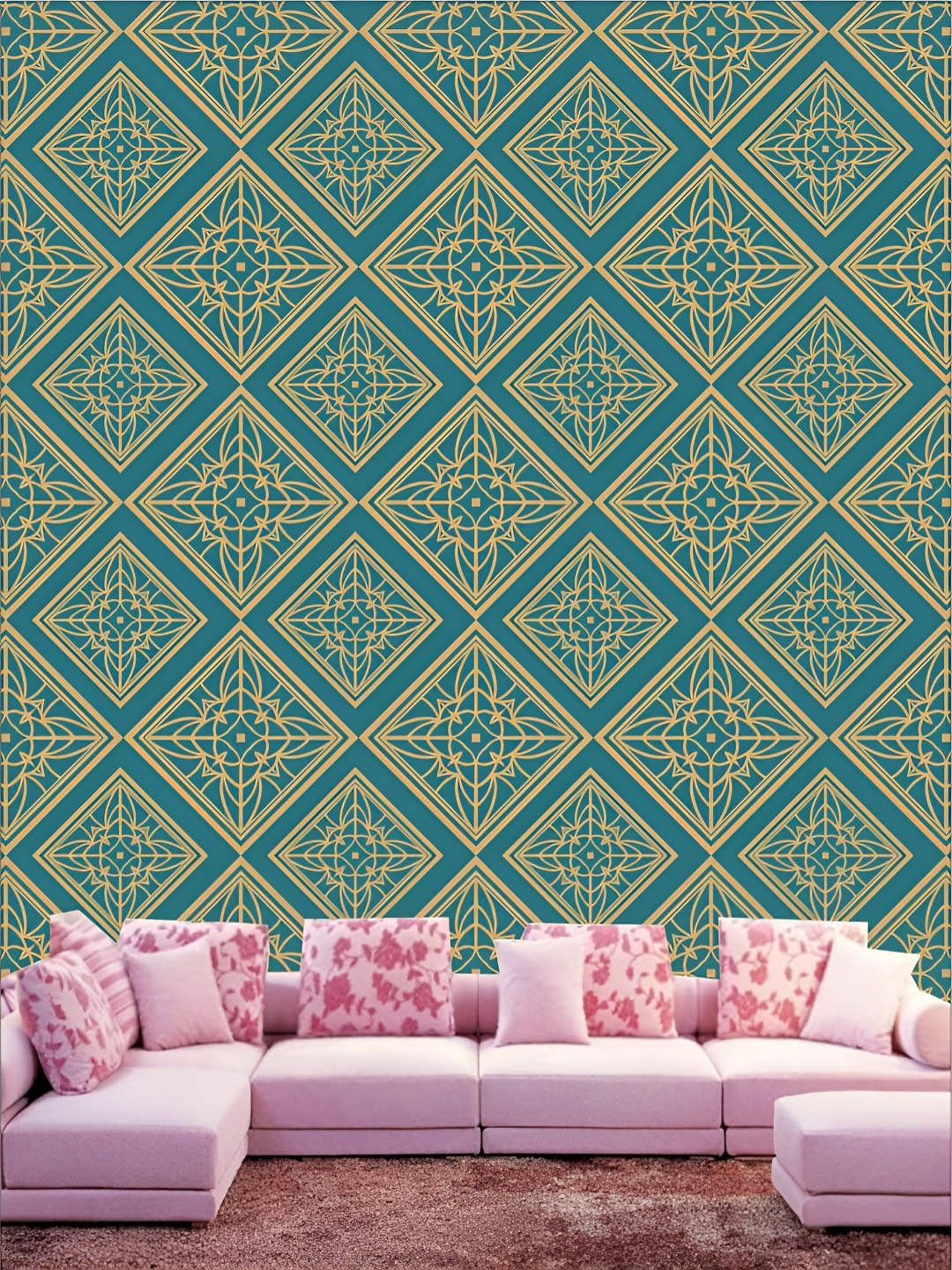 

Aura Sea Green & Beige 3D Printed Self-Adhesive Wall Sticker