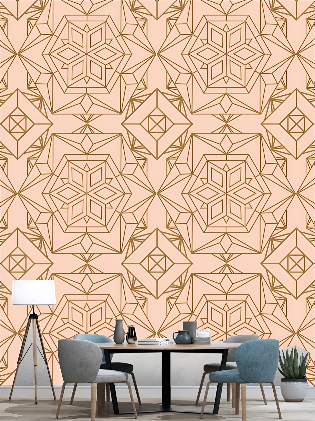 

Aura Peach Colored & Green Printed PVC Self Adhesive 3D Wall Panels