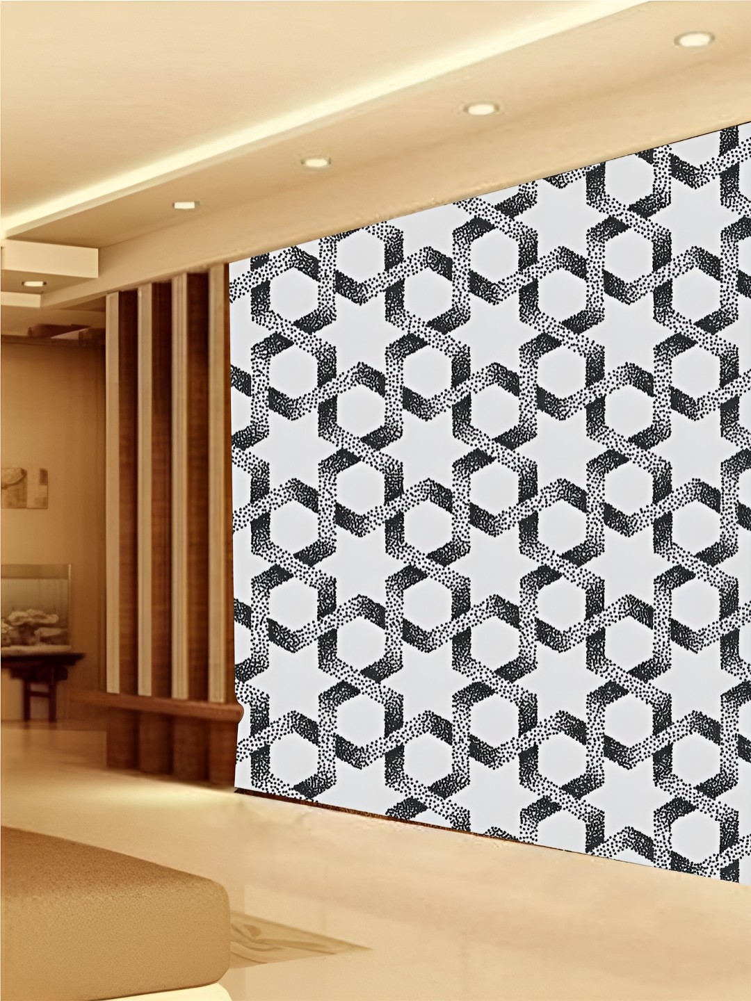 

Aura White & Black Printed Self Adhesive Wall Sticker