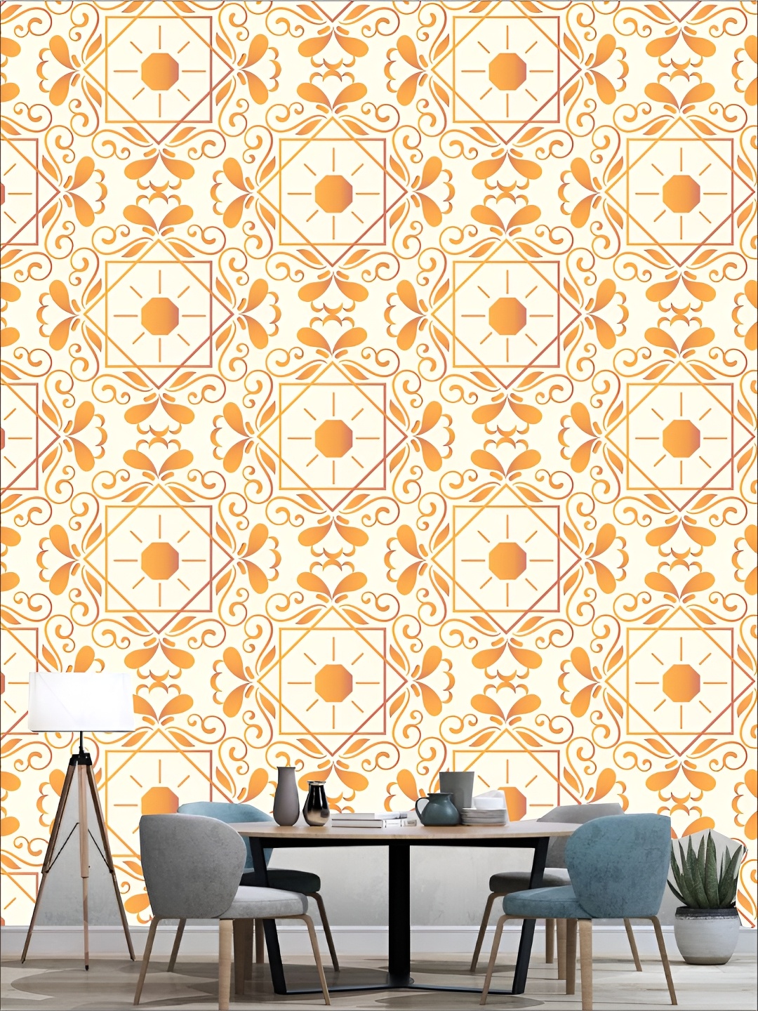 

Aura Yellow & White 3D Printed Abstract Self Adhesive Wall Sticker