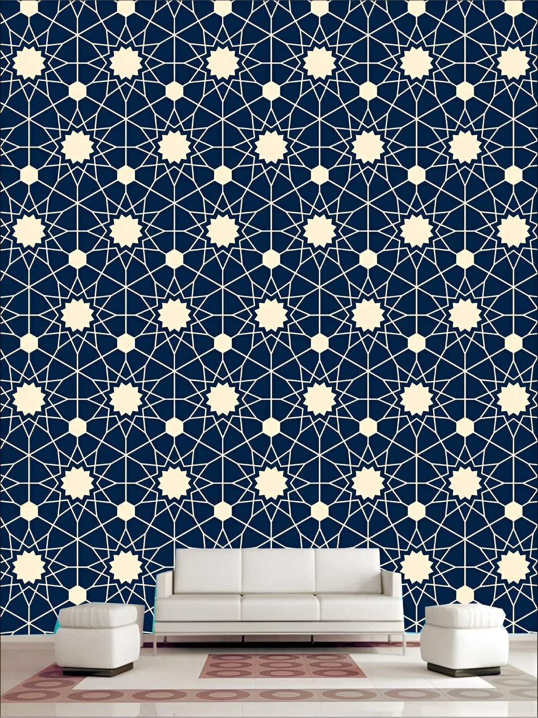 

Aura Blue & Beige Self Adhesive Geometric 3D Printed Wall Sticker