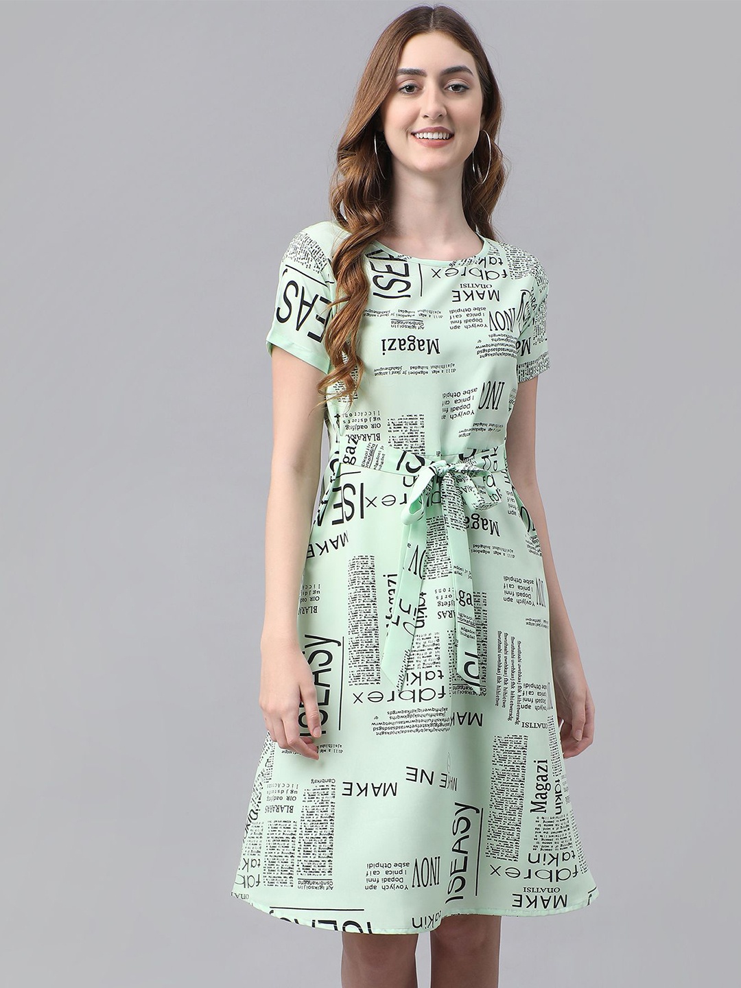 

TANDUL Women Round Neck A-Line Dress, Blue