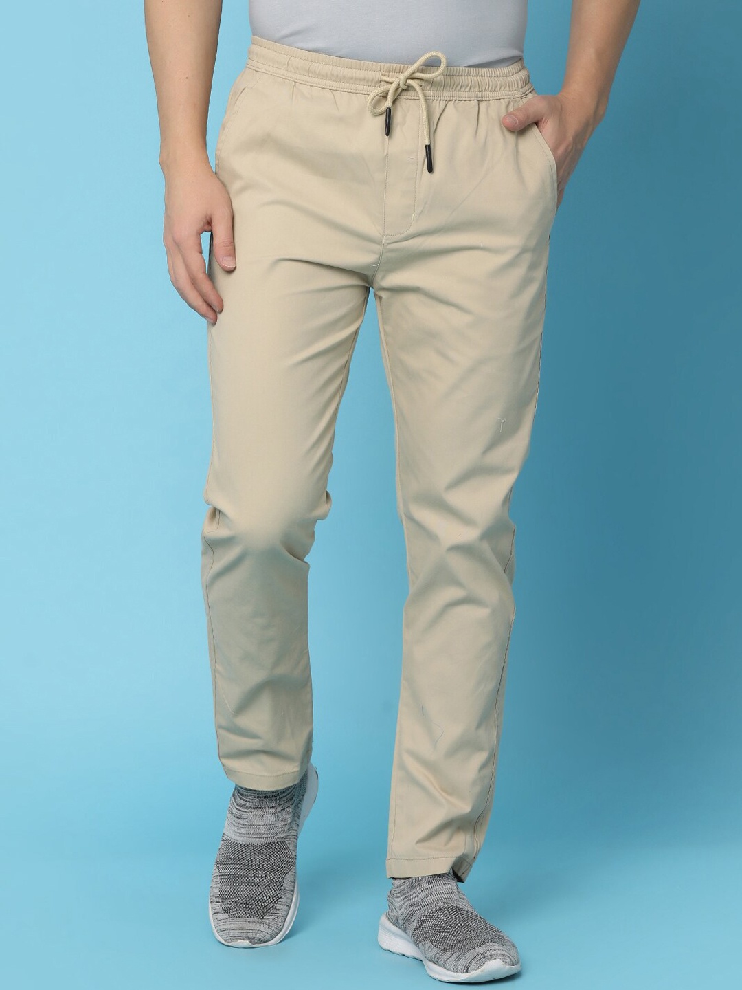 

V-Mart Men Mid Rise Cotton Track Pant, Khaki