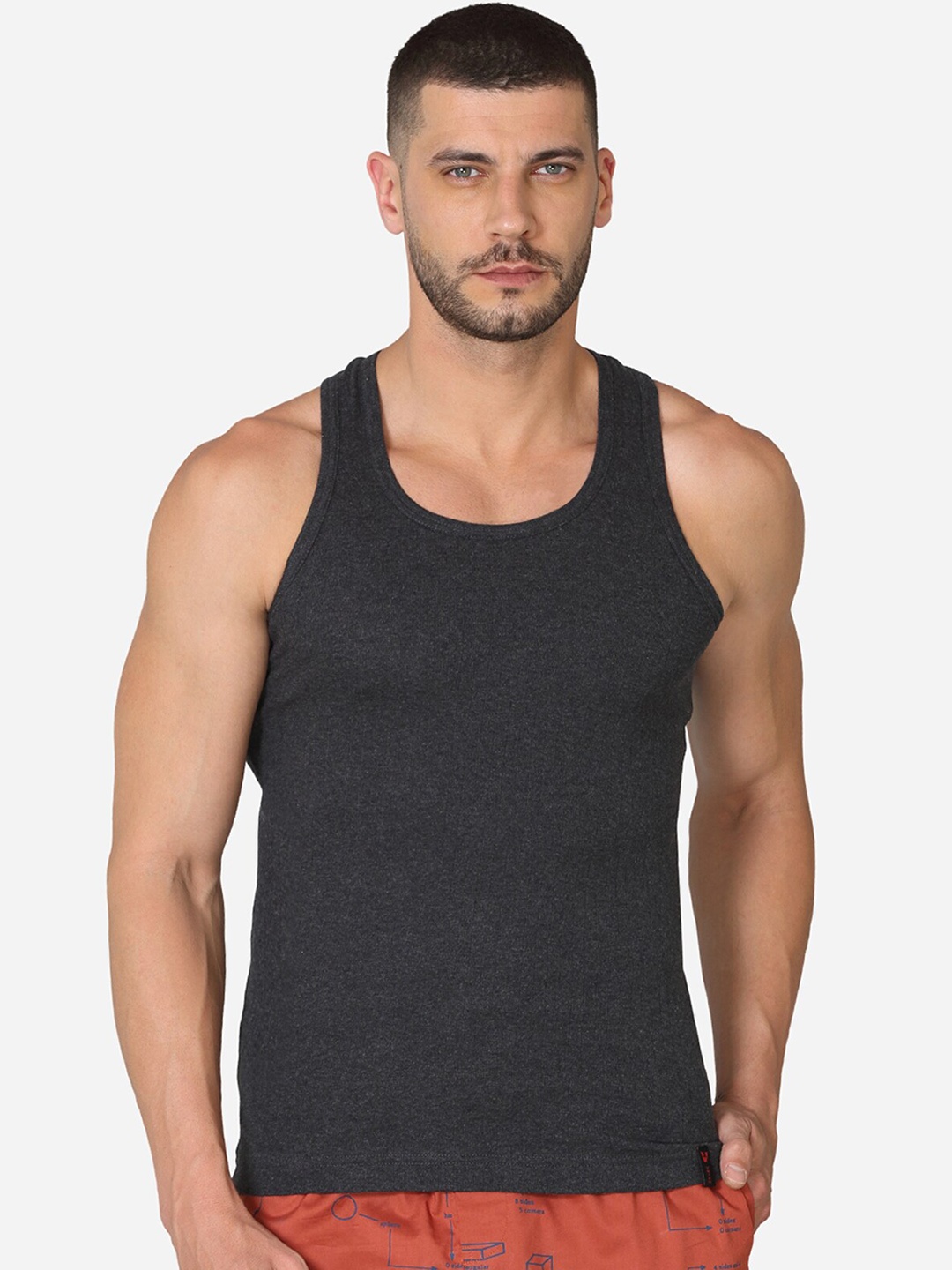 

VStar Cotton Gym Vest With Racer Back Styling, Charcoal