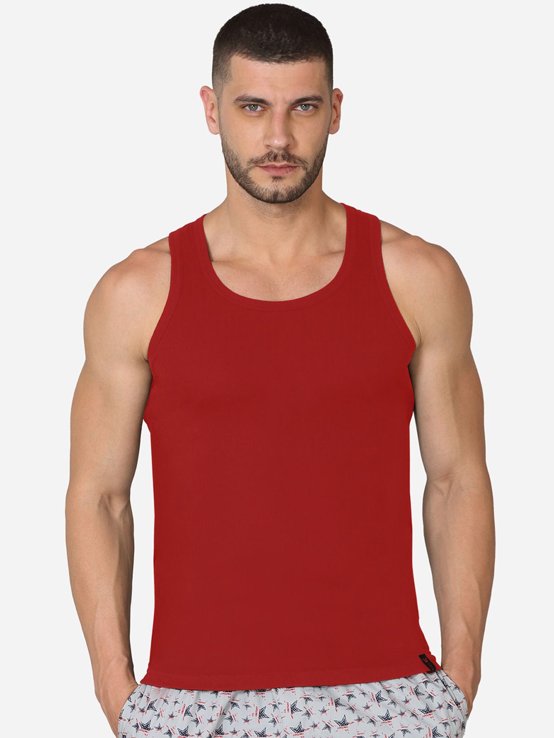 

VStar Cotton Gym Vest With Racer Back Styling, Red