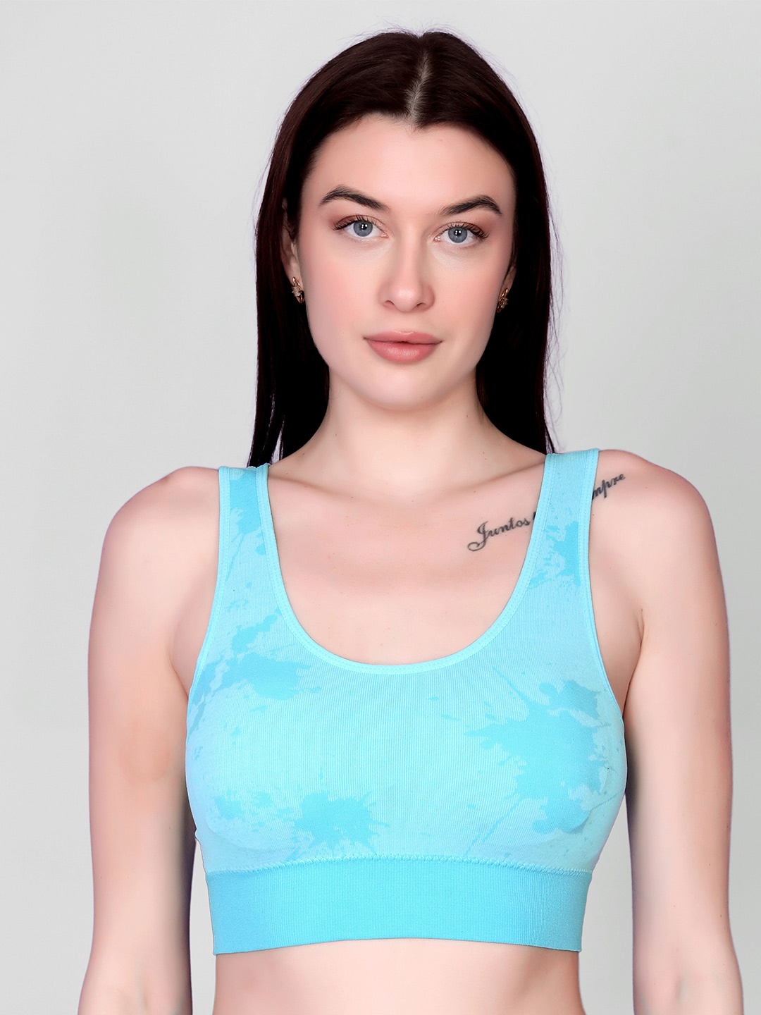 

Spiaty Full Coverage Removable Padding Workout Bra With All Day Comfort, Blue