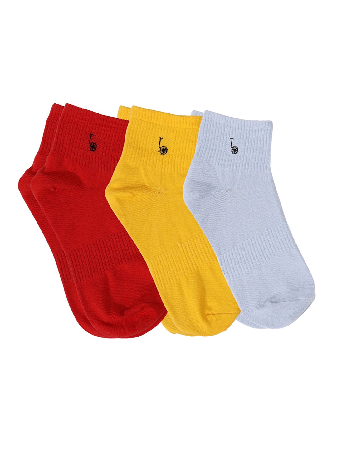 

Thela Gaadi Pack Of 3 Athleisure Cotton Ankle-Length Socks, Red
