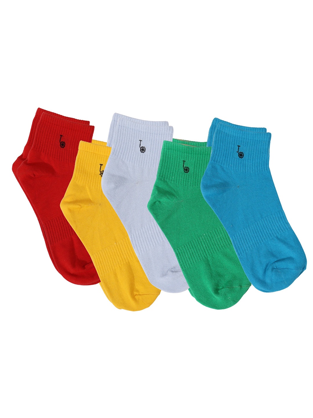 

Thela Gaadi Pack Of 5 Athleisure Cotton Ankle-Length Socks, Red