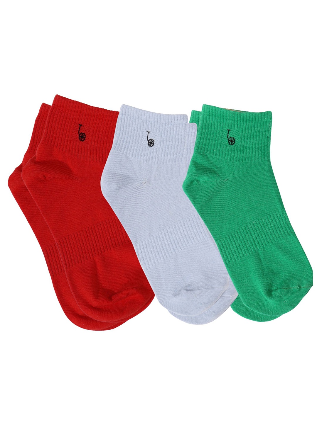 

Thela Gaadi Pack Of 3 Athleisure Cotton Ankle-Length Socks, Red