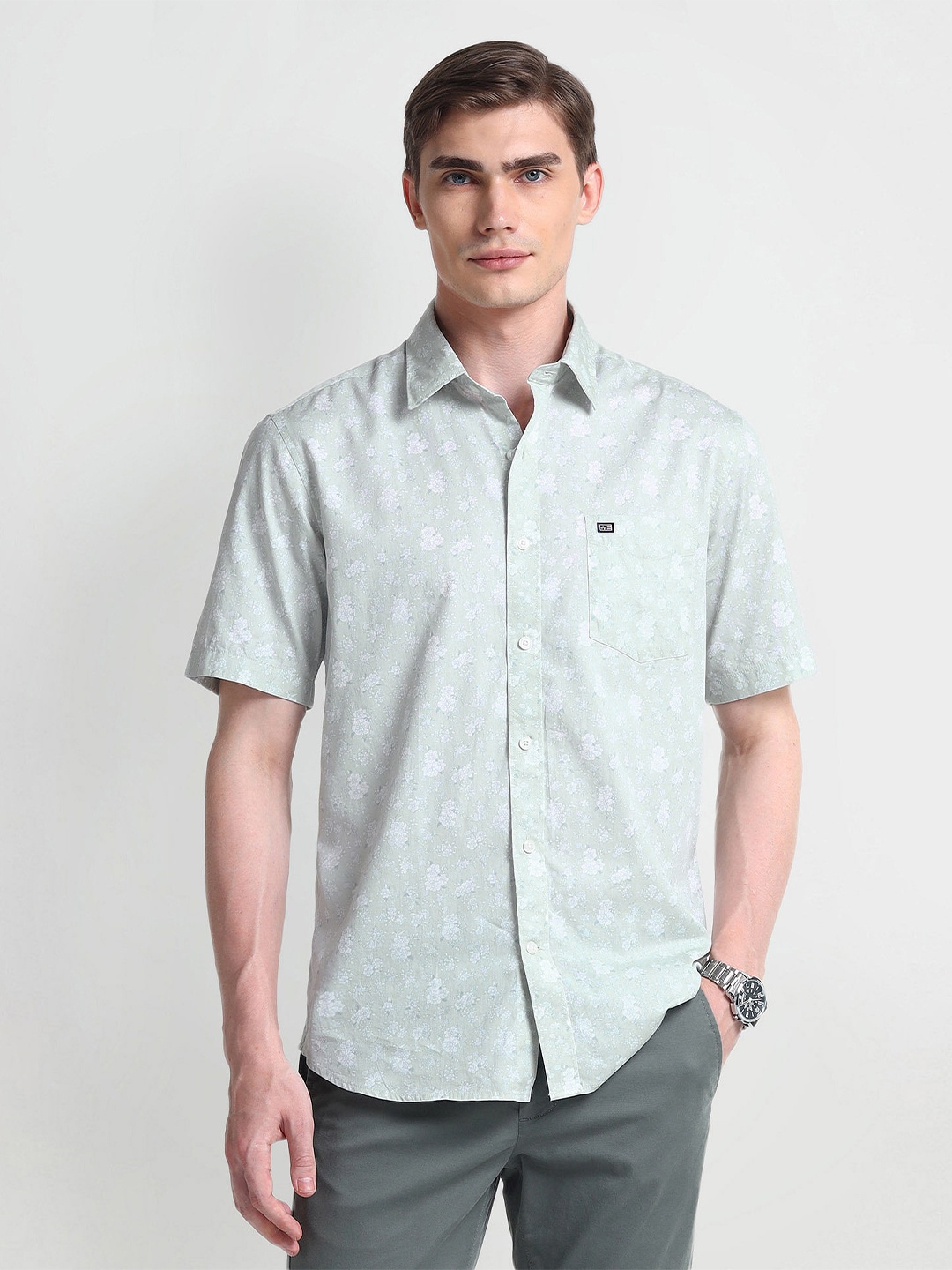 

Arrow Sport Men Slim Fit Floral Printed Casual Shirt, Green