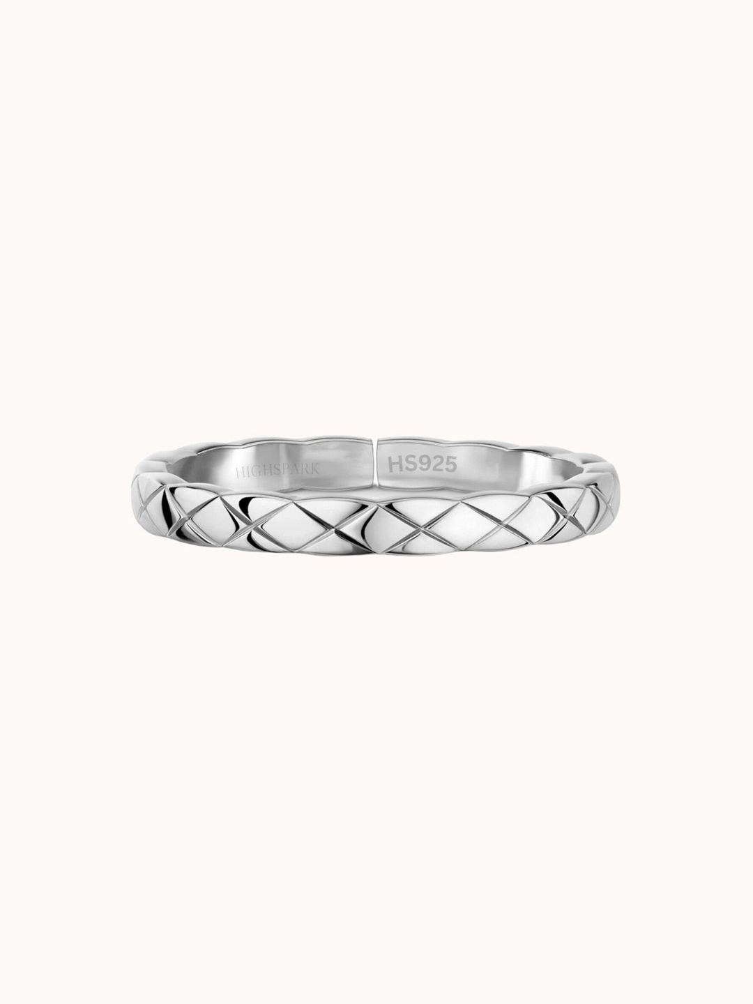 

HighSpark 92.5 Sterling Silver Criss Cross Patterned Adjustable Ring