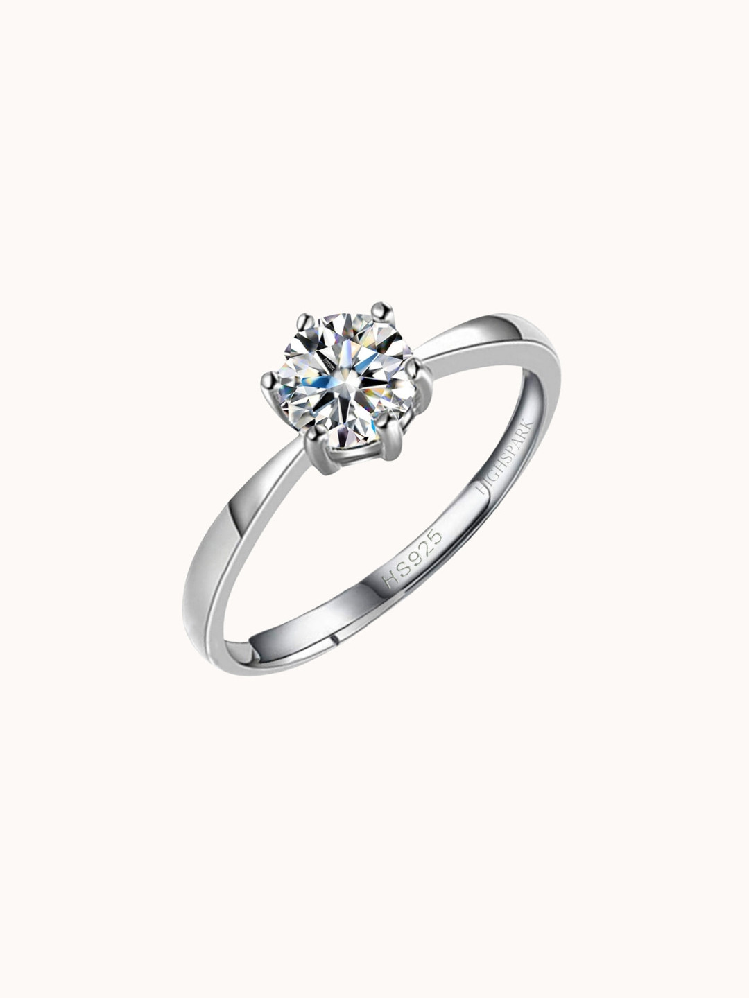

HighSpark 92.5 Sterling Silver Hall Of Fame CZ-studded Adjustable Ring