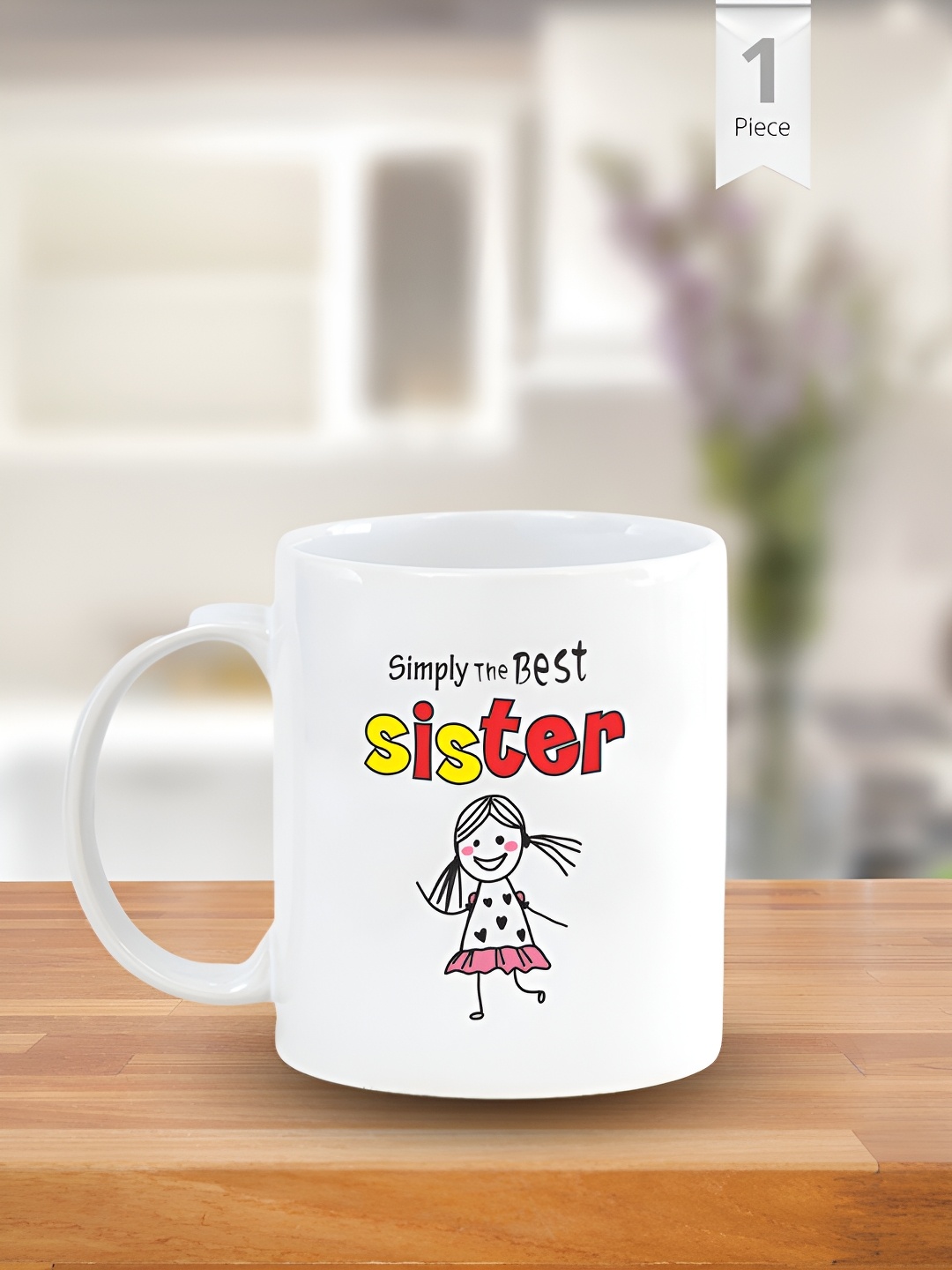 

CLAY CRAFT White & Red Printed Ceramic Glossy Mug 300 ml