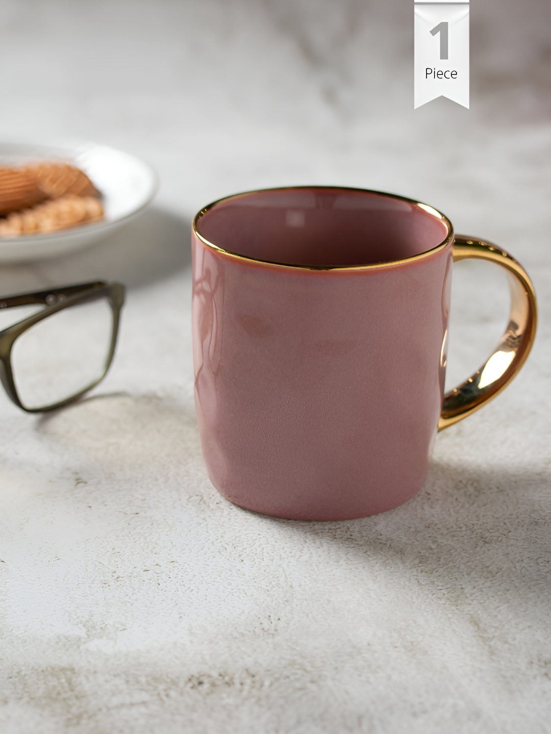 

CLAY CRAFT Pink Solid Ceramic Glossy Mug 330 ml