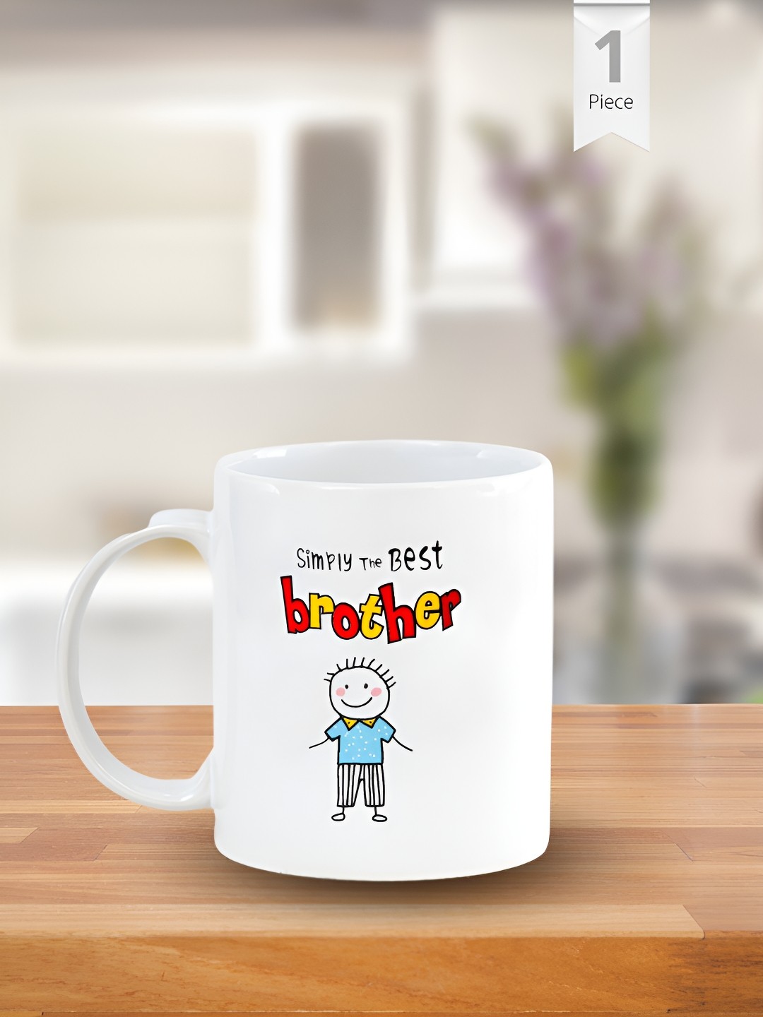 

CLAY CRAFT White & Red Printed Ceramic Glossy Mug 300 ml